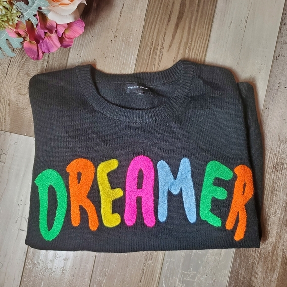 Boutique Aqua Blues Women's Dreamer Sweater Size XL Black Embroidered Pullover - Picture 8 of 16